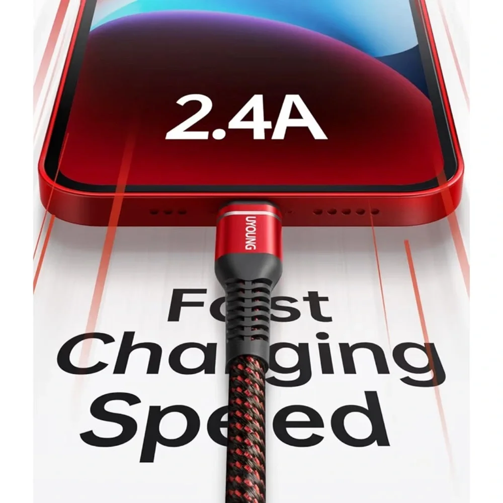 UYOUNG iPhone Charger Cable 3Pack 6FT [Apple MFi Certified] USB to Lightning